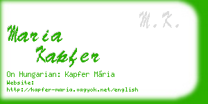 maria kapfer business card